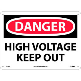 National Marker Company D139AB Safety Signs - Danger High Voltage Keep Out - Aluminum image.