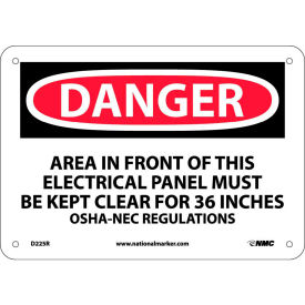 National Marker Company D225R Safety Signs - Danger Area - Rigid Plastic 7"H X 10"W image.