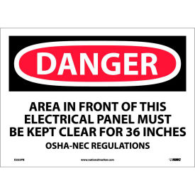 National Marker Company D225PB Safety Signs - Danger Area - Vinyl 10"H X 14"W image.