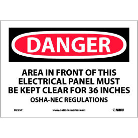 National Marker Company D225P Safety Signs - Danger Area - Vinyl 7"H X 10"W image.