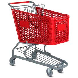 Versacart Systems, Inc. 103-145-RED-BH VersaCart® Red Plastic Shopping Cart 5.2 Cu. Foot Capacity 103-145-RED-BH image.