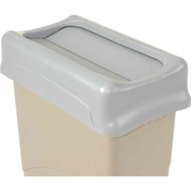 Rubbermaid Commercial Products FG267360GRAY Lid For 16-23 Gallon Rectangular Rubbermaid Waste Receptacles - Gray image.