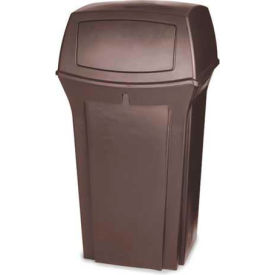 Rubbermaid Commercial Products FG843088BLA Rubbermaid® Plastic Square 2 Door Trash Can, 35 Gallon, Black image.