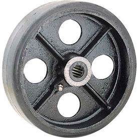 Global Industrial 748613A Global Industrial™ 8" x 2" Mold-On Rubber Wheel - Axle Size 1/2" image.