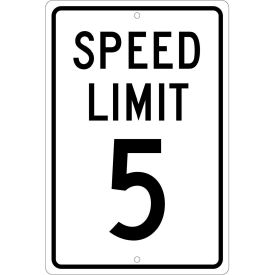 National Marker Company TM17H Aluminum Sign - Speed Limit 5 - .063" Thick, TM17H image.