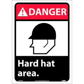 National Marker Company DGA2PB Graphic Signs - Danger Hard Hat Area - Vinyl 10"W X 14"H image.