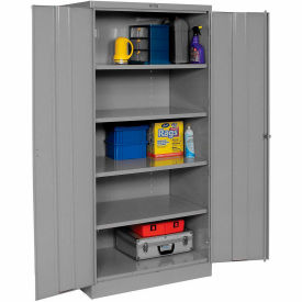 Tennsco Corp 2470-MGY Tennsco Deluxe Storage Cabinet, 36"Wx24"Dx78"H, Medium Gray, Unassembled image.
