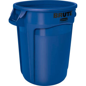 Rubbermaid Commercial Products FG263200BLUE Rubbermaid Brute® 2632 Trash Container w/Venting Channels, 32 Gallon - Blue image.