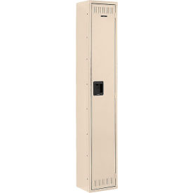 Tennsco Corp DTS-121236-A-SND Tennsco® 2-Tier 2 Door Locker, Recessed Handle, 12"W x 12"D x 78"H, Sand, Assembled image.