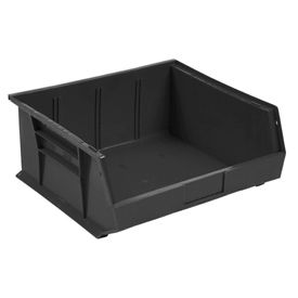 QUS245BK Quantum Plastic Stacking Bins - Parts Storage Bin QUS245 16-1/2 x 10-7/8 x 5 Black