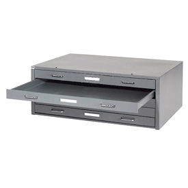 Global Industrial 506825GY Interion® - Blueprint Flat File Cabinet  5 Drawer - 41W  Gray image.