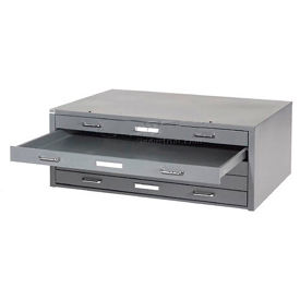 Global Industrial 506826GY Interion® - Blueprint Flat File Cabinet  5 Drawer - 47W  Gray image.