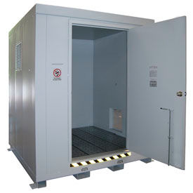 Securall  A&A Sheet Metal Products B 900 Outdoor Hazardous Chemical Storage Building - 9 Drum image.