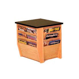 Wooden Mallet DM1-BGMO Wooden Mallet End Table With Magazine Rack - 19 x 20-3/4" -  Medium Oak image.