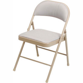 Global Industrial 607864BG Interion® Folding Chair, Fabric, Beige image.
