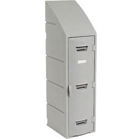 1-Tier 1 Door Modular Plastic Locker, 12"W x 15"D x 47"H, Gray, Assembled view 2