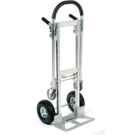 Global Industrial 241664 Global Industrial™ Junior Aluminum 2-in-1 Convertible Hand Truck With Pneumatic Wheels image.