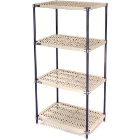 Global Industrial 331518N Nexel® Nexelite® 4 Shelf, Vented Plastic Mat Shelving Unit, Starter, 36"W x 18"D x 54"H image.