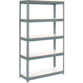 Global Industrial 236749GY Global Industrial 6 Shelf, Extra HD Boltless Shelving, Starter, 36"W x 12"D x 60"H, Laminate Deck image.
