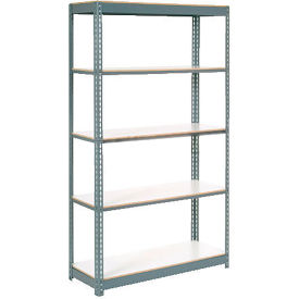 Global Industrial B2296936 Global Industrial 5 Shelf, HD Boltless Shelving, Starter, 36"W x 12"D x 84"H, Laminate Deck, USA image.