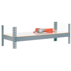 Global Industrial 235448GY Global Industrial™ Additional Shelf, Double Rivet, Melamine Deck, 36"W x 12"D, Gray image.