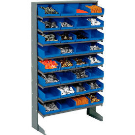 Global Industrial 603425BL Global Industrial™ 8 Shelf Floor Pick Rack - 32 Blue Plastic Shelf Bins 8 Inch Wide 33x12x61 image.