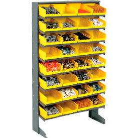 Global Industrial 603425YL Global Industrial™ 8 Shelf Floor Pick Rack - 32 Yellow Plastic Shelf Bins 8 Inch Wide 33x12x61 image.