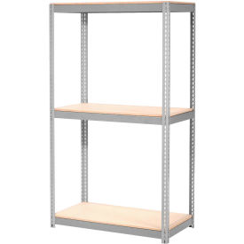 Global Industrial 785557GY Global Industrial 3 Shelf, Boltless Shelving, Starter, Solid Deck, 36"W x 24"D x 84"H image.