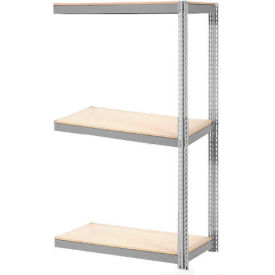 Global Industrial B2297246 Global Industrial 3 Shelf, Boltless Shelving, Add On, Solid Deck, 48"W x 18"D x 84"H, USA image.
