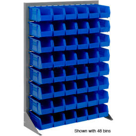 Global Industrial 603387BL Global Industrial™ Louvered Bin Rack w/ 32(B), 8(E), 2(H) Blue Bins, 36"W x 15"D x 50"H image.