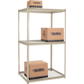 Global Industrial B2297357 Global Industrial 3 Shelf, High Cap Boltless Shelving, Starter, 48"W x 36"D x 84"H, Wire Deck, USA image.