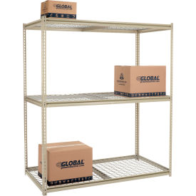 Global Industrial B2297960 Global Industrial 3 Shelf, High Cap Boltless Shelving, Starter, 72"W x 36"D x 96"H, Wire Deck, USA image.