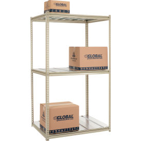 Global Industrial B2297058 Global Industrial 3 Shelf, High Cap Boltless Shelving, Steel Deck, Starter, 48"W x 24"D x 84"H, USA image.