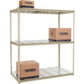 Global Industrial B2297822 Global Industrial 3 Shelf, High Cap Boltless Shelving, Steel Deck, Starter, 72"W x 24"D x 96"H, USA image.