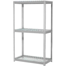 Global Industrial 785613GY Global Industrial 3 Shelf, Boltless Shelving, Starter, 48"W x 18"D x 84"H, Wire Deck image.