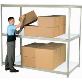 Global Industrial B2297345 Global Industrial 3 Shelf, Wide Boltless Shelving, 48"W x 24"D x 60"H, Laminate Deck, USA image.