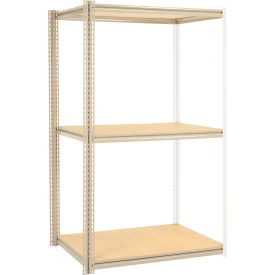 Global Industrial B2297374 Global Industrial 3 Shelf, High Cap Boltless Shelving, Add On, 48"W x 36"D x 96"H, Wood Deck, USA image.