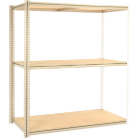 Global Industrial B2297742 Global Industrial 3 Shelf, High Cap Boltless Shelving, Add On, 72"W x 24"D x 96"H, Wood Deck, USA image.