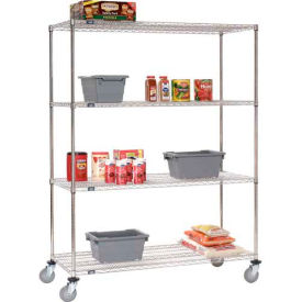 Global Industrial 189490A Nexel® Stainless Steel Wire Shelf Truck, 1200 lb. Capacity, 72"L x 18"W x 80"H image.