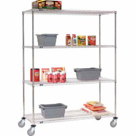 Global Industrial 189516A Nexel® Stainless Steel Wire Shelf Truck, 1200 lb. Capacity, 60"L x 24"W x 80"H image.