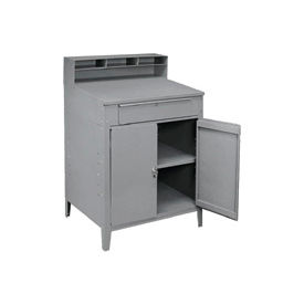 Global Industrial Open Pedestal Frame for Cabinet Shop Desk - Gray 