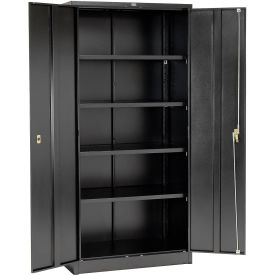 Global Industrial 603355BK Global Industrial™ Storage Cabinet, Turn Handle, 36"W x 18"D x 78"H, Black, Unassembled image.