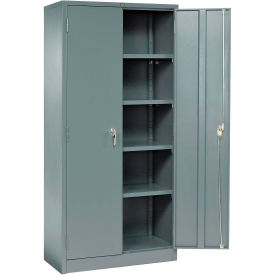 Global Industrial 603355GY Global Industrial™ Storage Cabinet, Turn Handle, 36"W x 18"D x 78"H, Gray, Unassembled image.