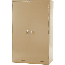 Global Industrial 603600TN Global Industrial™ Heavy Duty Storage Cabinet, Turn Handle, 48"Wx24"Dx78"H, Tan, Assembled image.