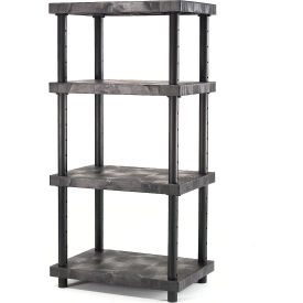 Spc Industrial Structural Plastics Corp. AST3624X4 Structural Plastic Adjustable Solid Shelving, 36"W x 24"D x 72"H, Black image.