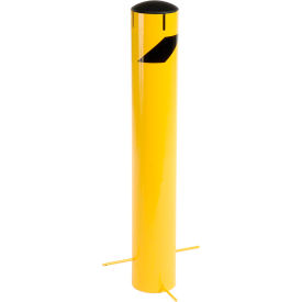 Global Industrial 652899G Global Industrial™ Steel Bollard W/Removable Plastic Cap & Chain Slots For Underground 5.5x36 image.