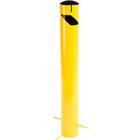 Global Industrial Steel Bollard W/Removable Plastic Cap & Chain Slots For Underground 5.5x42
