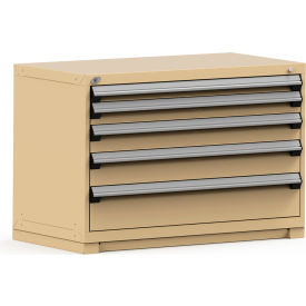 Rousseau Modular Storage Drawer Cabinet 48x24x32, 5 Drawers (5 Sizes) w/o Divider, w/Lock, Beige