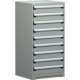 Rousseau Metal Modular Storage Drawer Cabinet 30x27x60, 9 Drawers (1 Size) w/o Divider, w/Lock, Gray