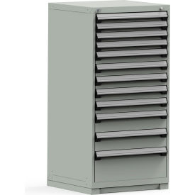 Rousseau Modular Storage Drawer Cabinet 30x27x60, 12 Drawers (4 Sizes) w/o Divider, w/Lock, Gray